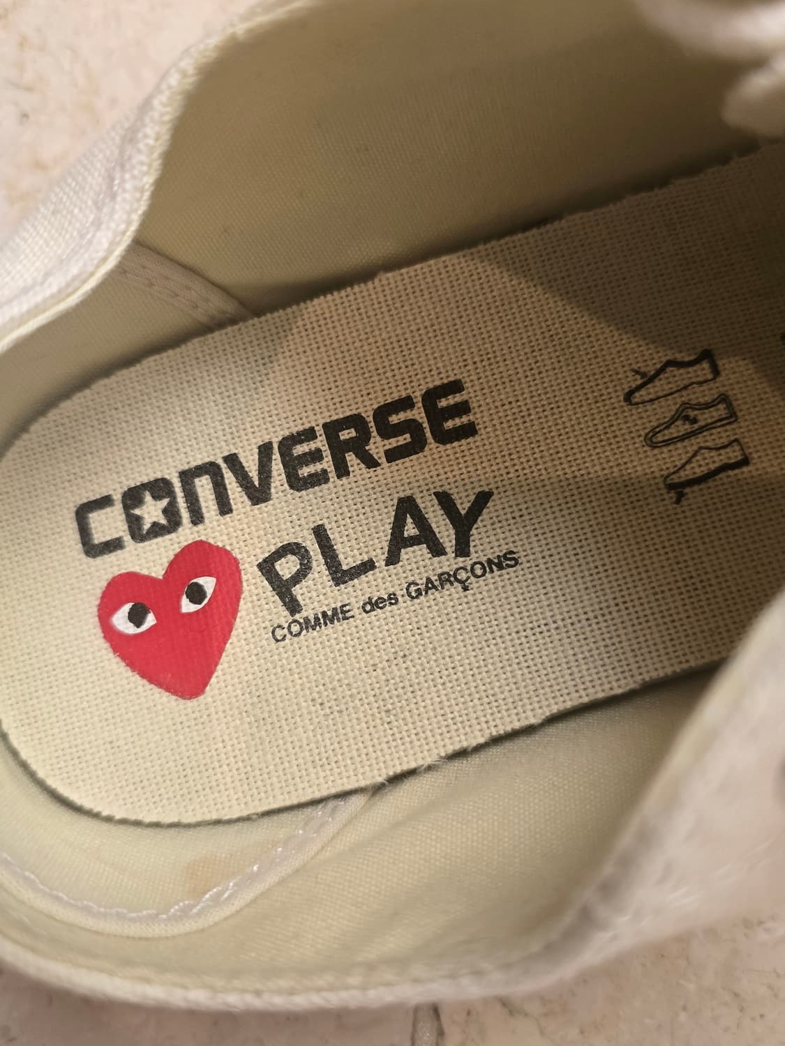 컨버스 척테일러 꼼데가르송 아이보리 UK7 상품이미지2