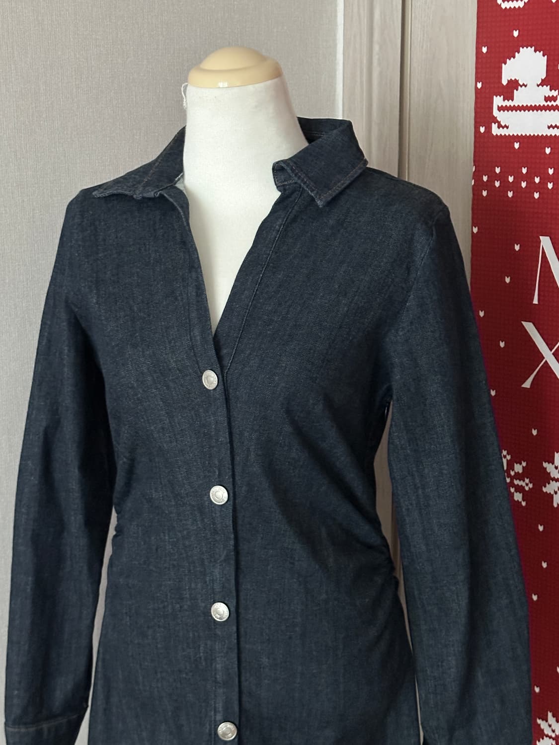 ZARA 자라 셔츠스타일 데님 미니원피스 xs 상품이미지5