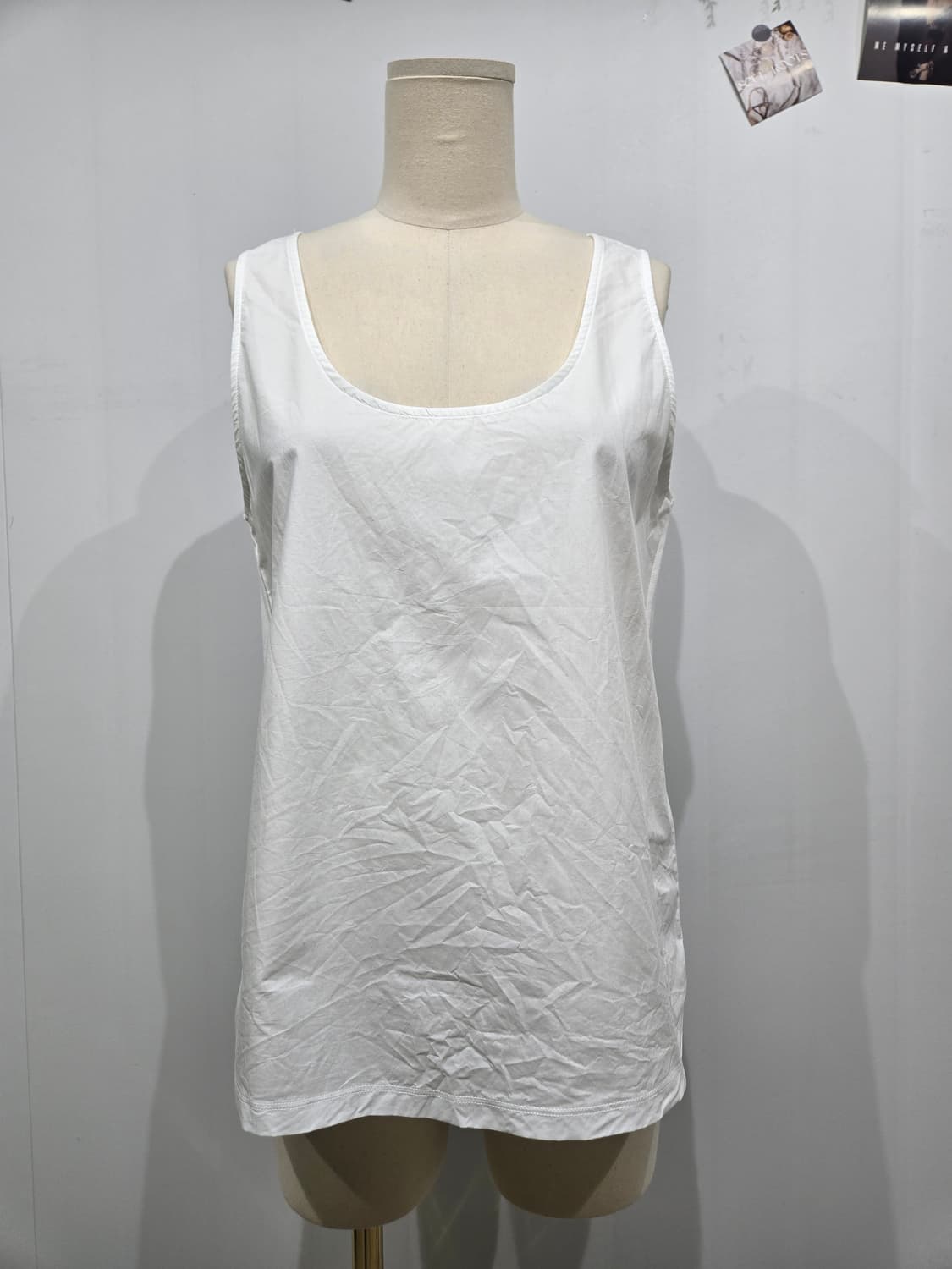 막스마라 화이트 롱 나시 슬리브리스 탑 상품이미지1