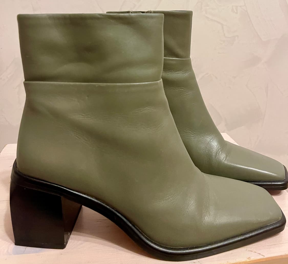 자라 ZARA 올리브 그린 앵클 부츠 37(240) 상품이미지1