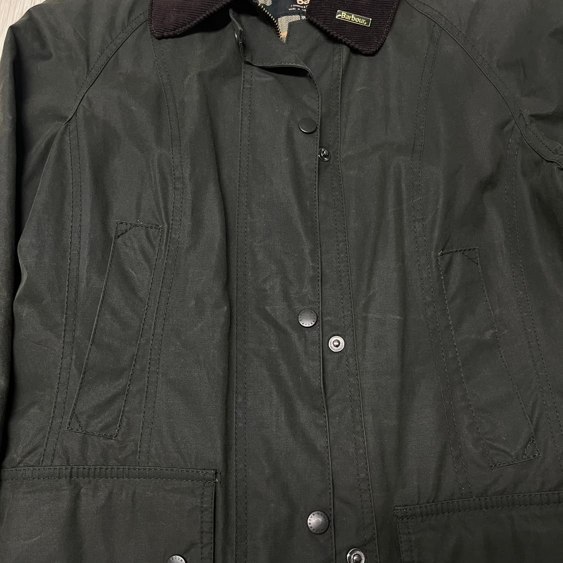 바버 비데일 왁스자켓 세이지 34사이즈 상품이미지2