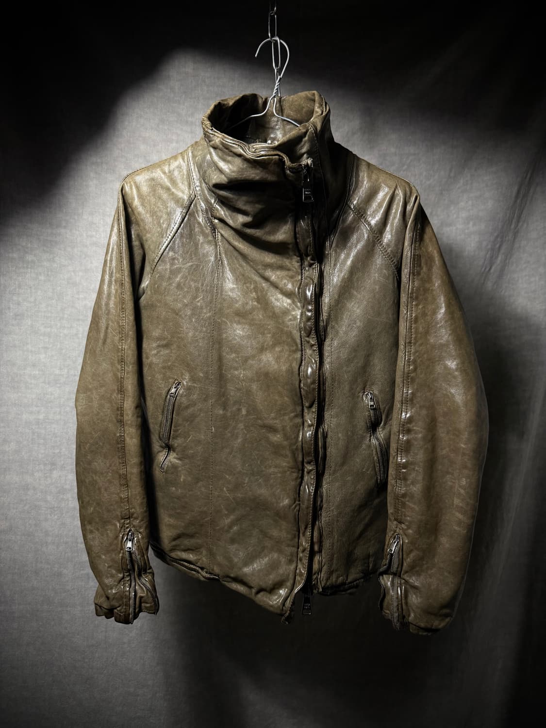 GIORGIO BRATO High Neck Leather Jacket 상품이미지3