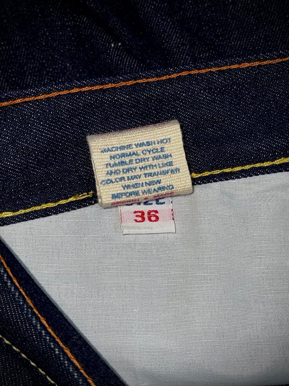 에비수 No.2 뱀피 다이코쿠 호랑이 자수 셀비지 36 (상태 최상) 상품이미지9