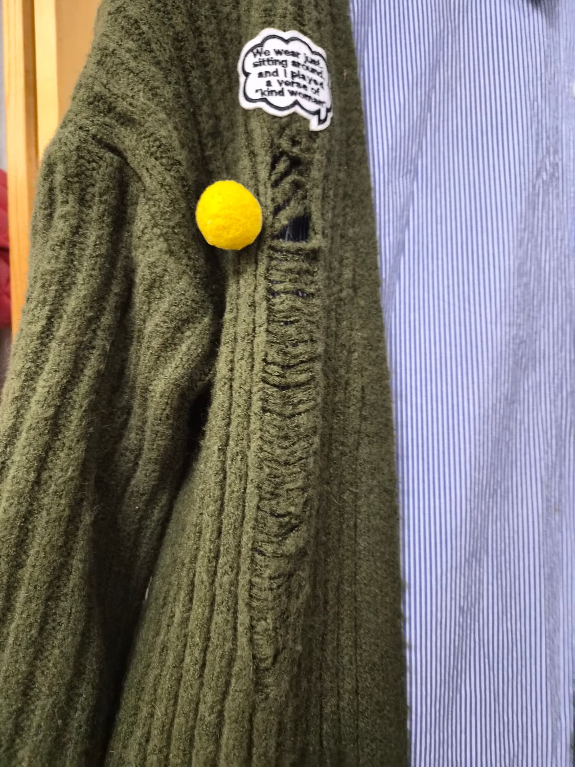 씨 골지 자수와팬 롱니트 아우터 상품이미지5