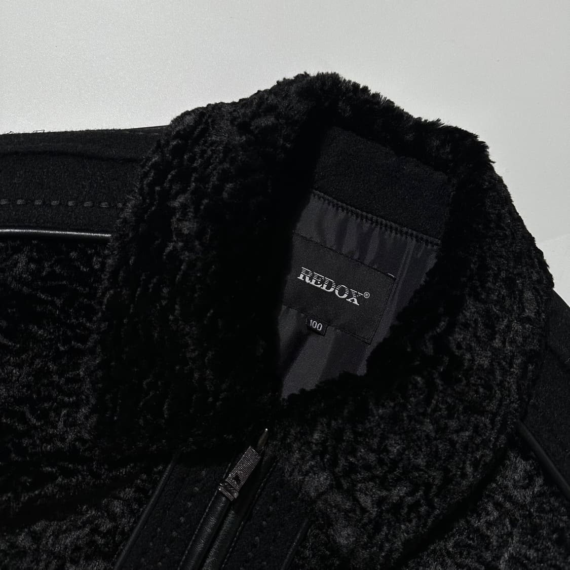 레드옥스 울 램스킨 봄버 자켓 블랙 상품이미지4