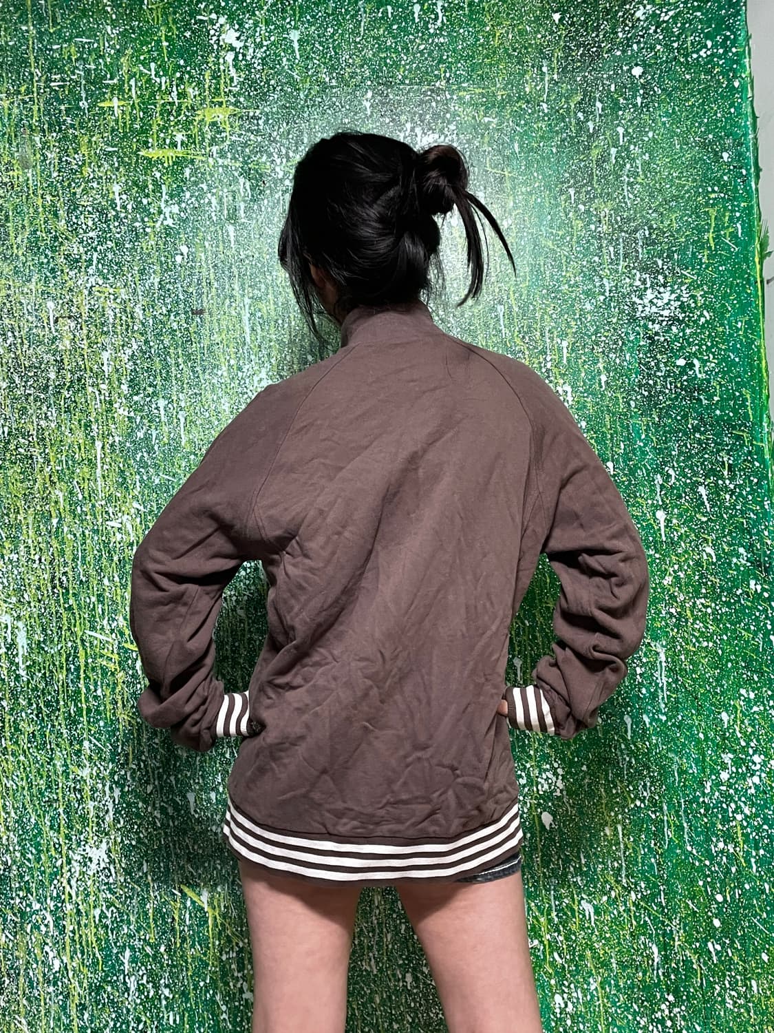 아디다스 대대장 초코 브라운 코튼 오버핏 져지 트랙탑 M 상품이미지4