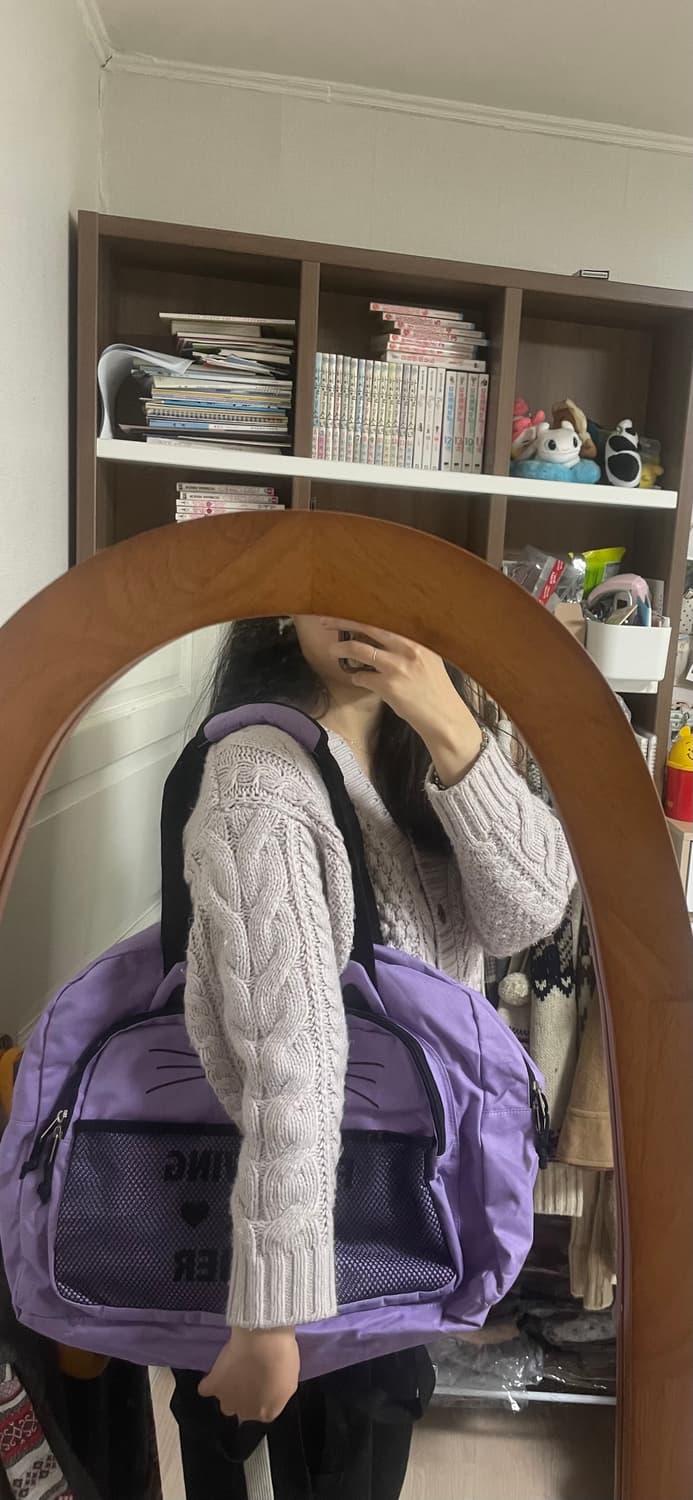 모리걸 빈티지 보부상 고양이 토트백 💜😻 상품이미지7