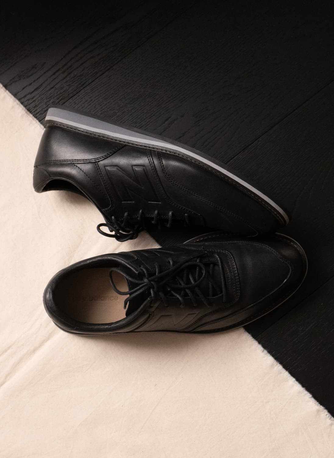New Balance Oxford Black Leather Shoe 상품이미지2