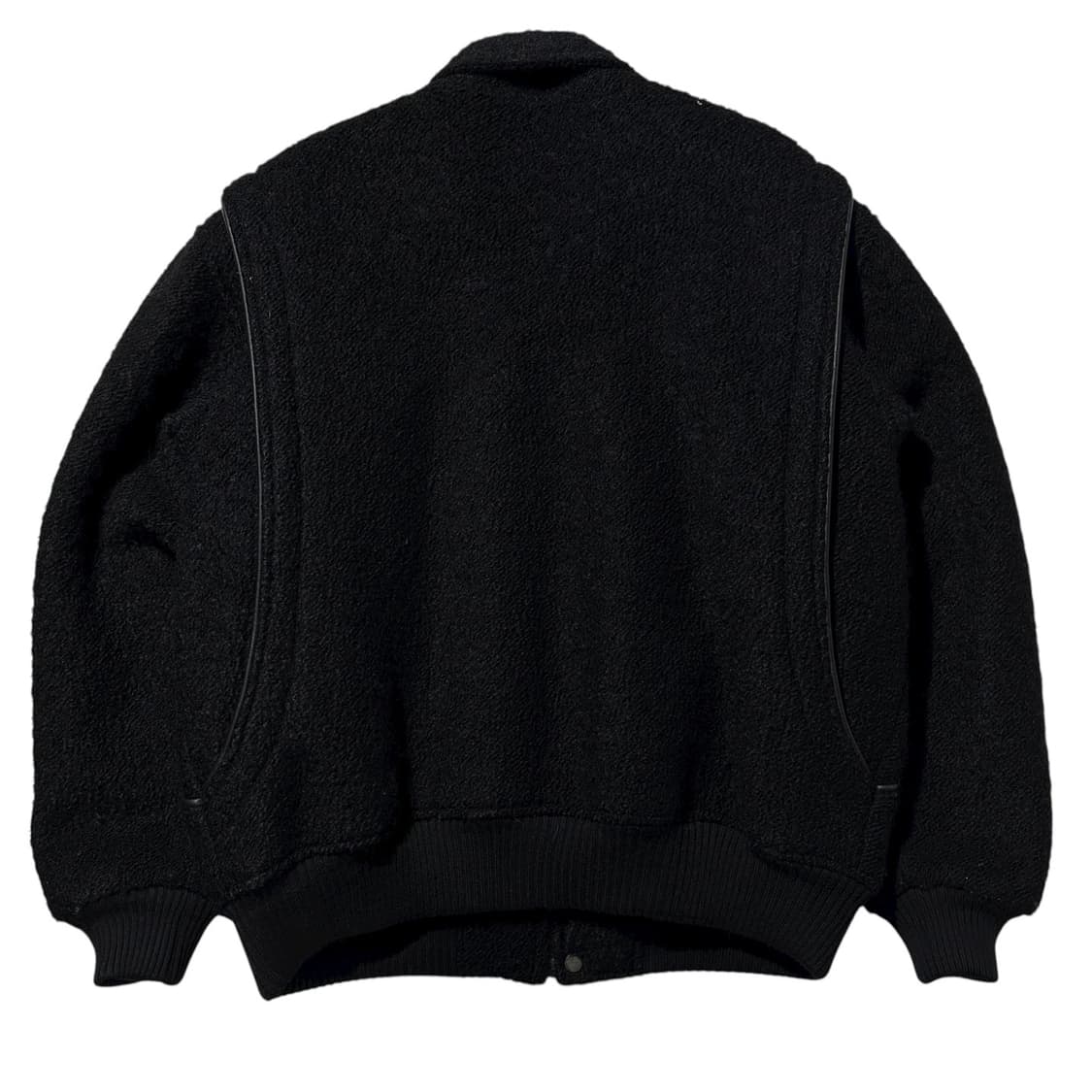 랑카스터 울 카우레더 배색 봄버 자켓 상품이미지3