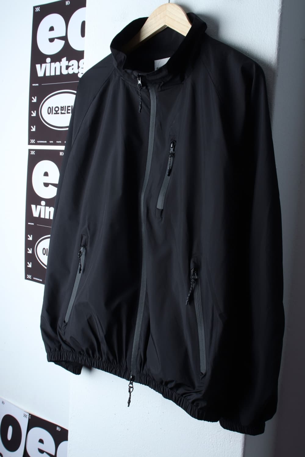 (XL-2XL) 디미트리블랙 집업 바람막이 점퍼자켓 블랙-H33078 상품이미지1