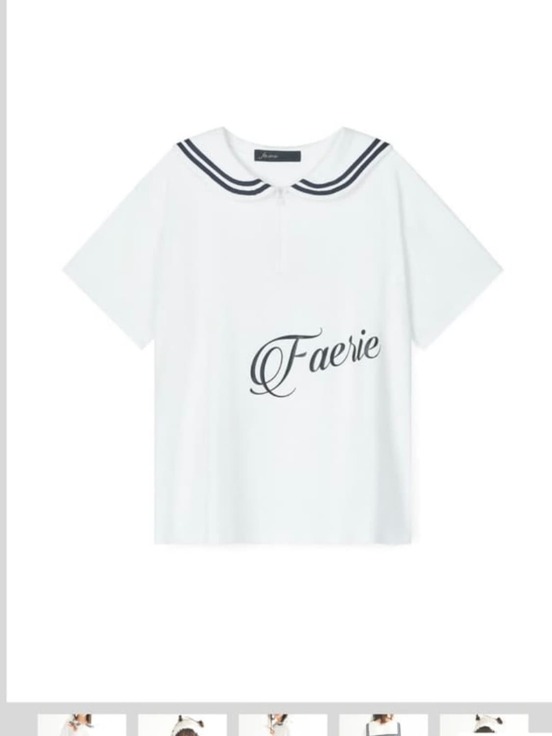 sailor collar mesh loose top 상품이미지2