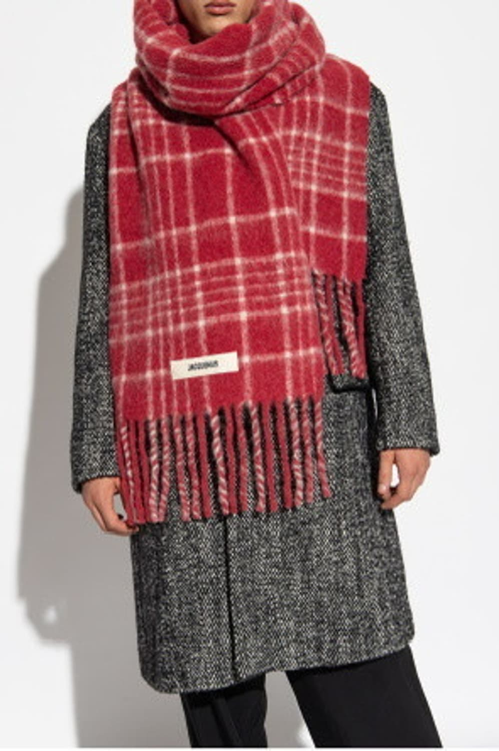 자크뮈스 레샤페까로 르 슈슈 자카드 체크 스카프 다 크 레드 머플러 상품이미지1