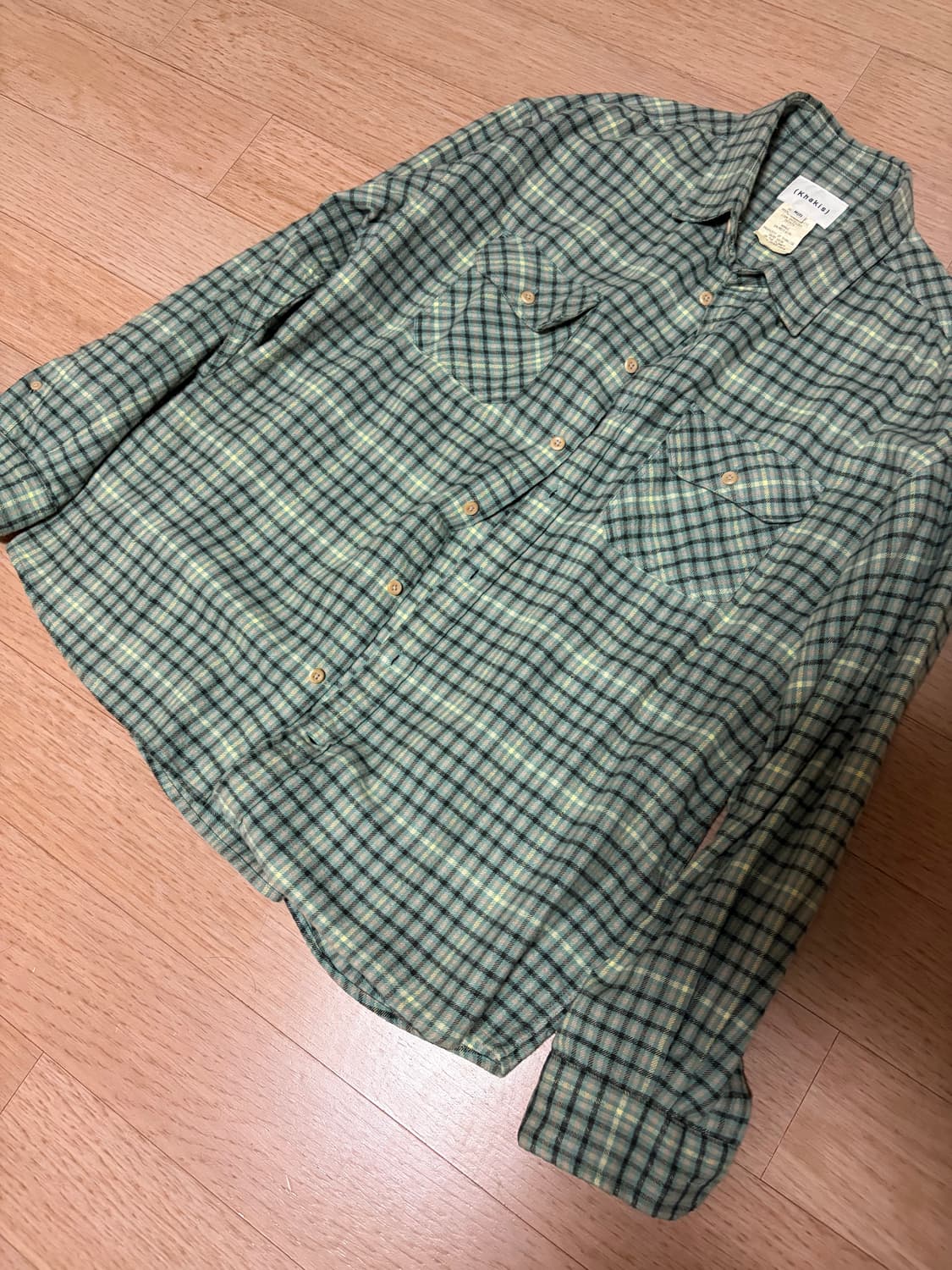 (M) 카키스 체크 셔츠 상품이미지3
