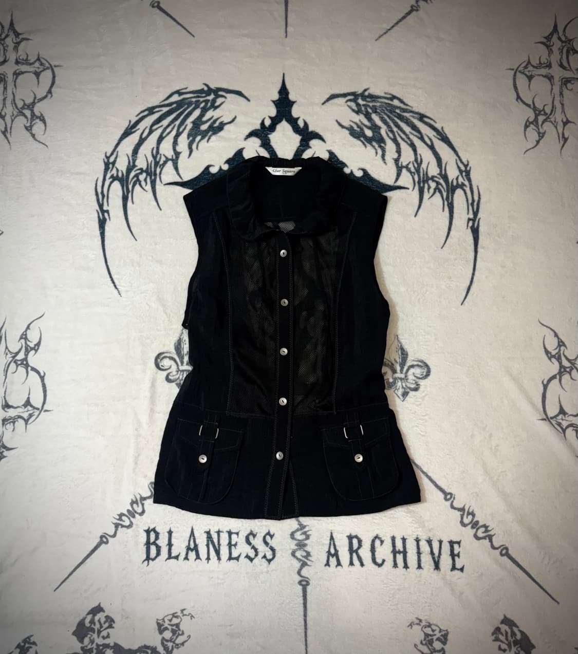 Gothic eyelet snap mesh vest  상품이미지8