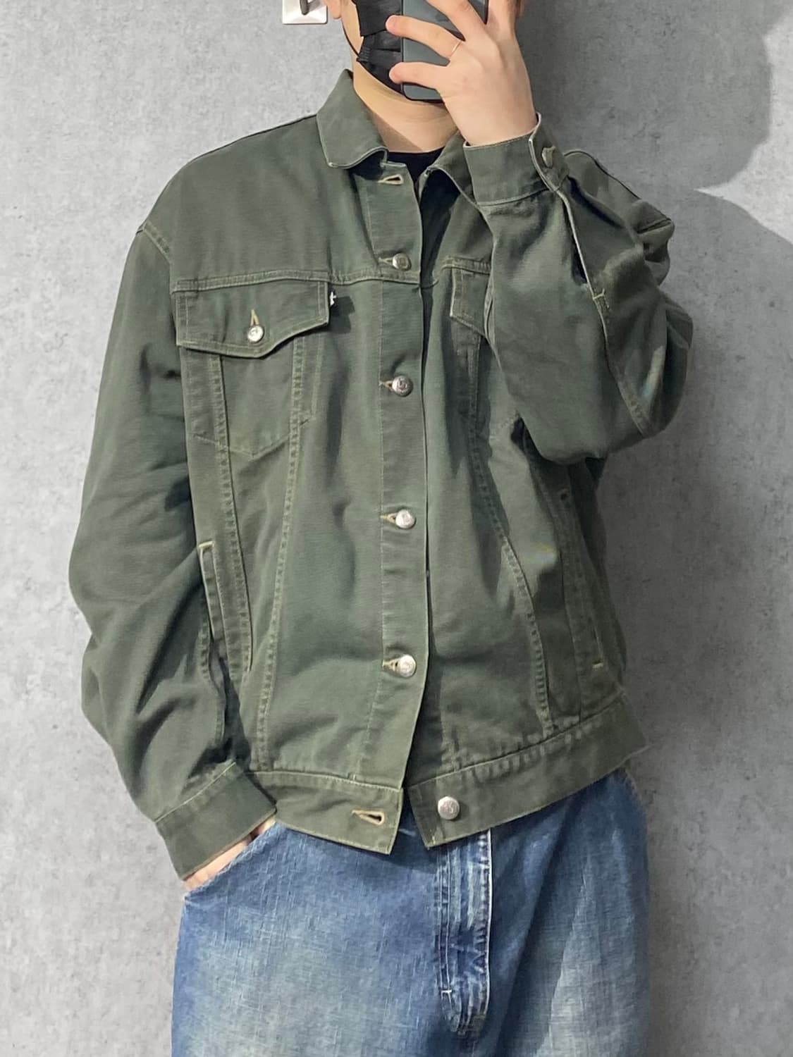 [100] 00s Levi's 리바이스 블랙탭 그린워시드 데님자켓 상품이미지9