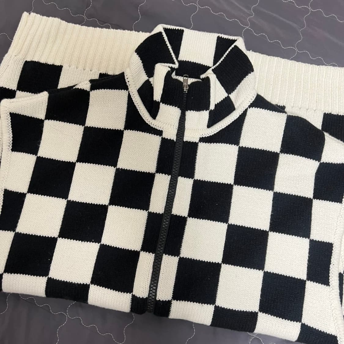 엑스톤즈 체크 니트 조끼  상품이미지5