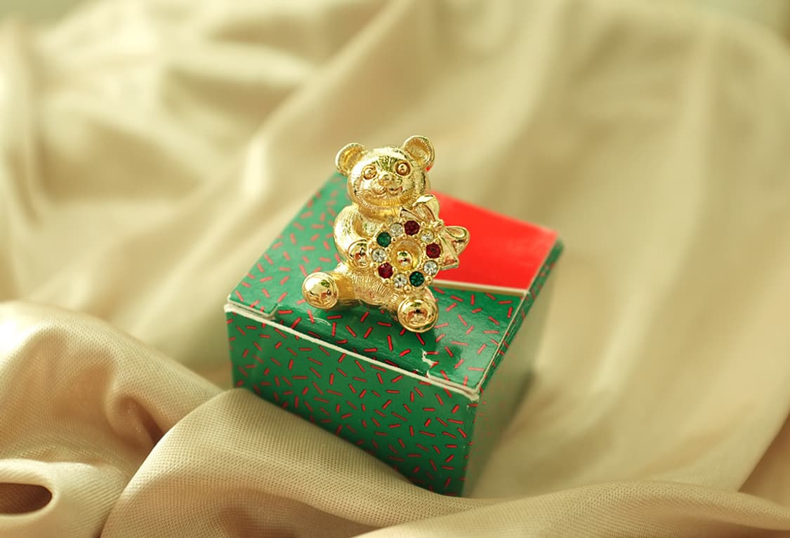 1990년대 Avon 크리스마스 테디베어 빈티지 브로치 상품이미지7