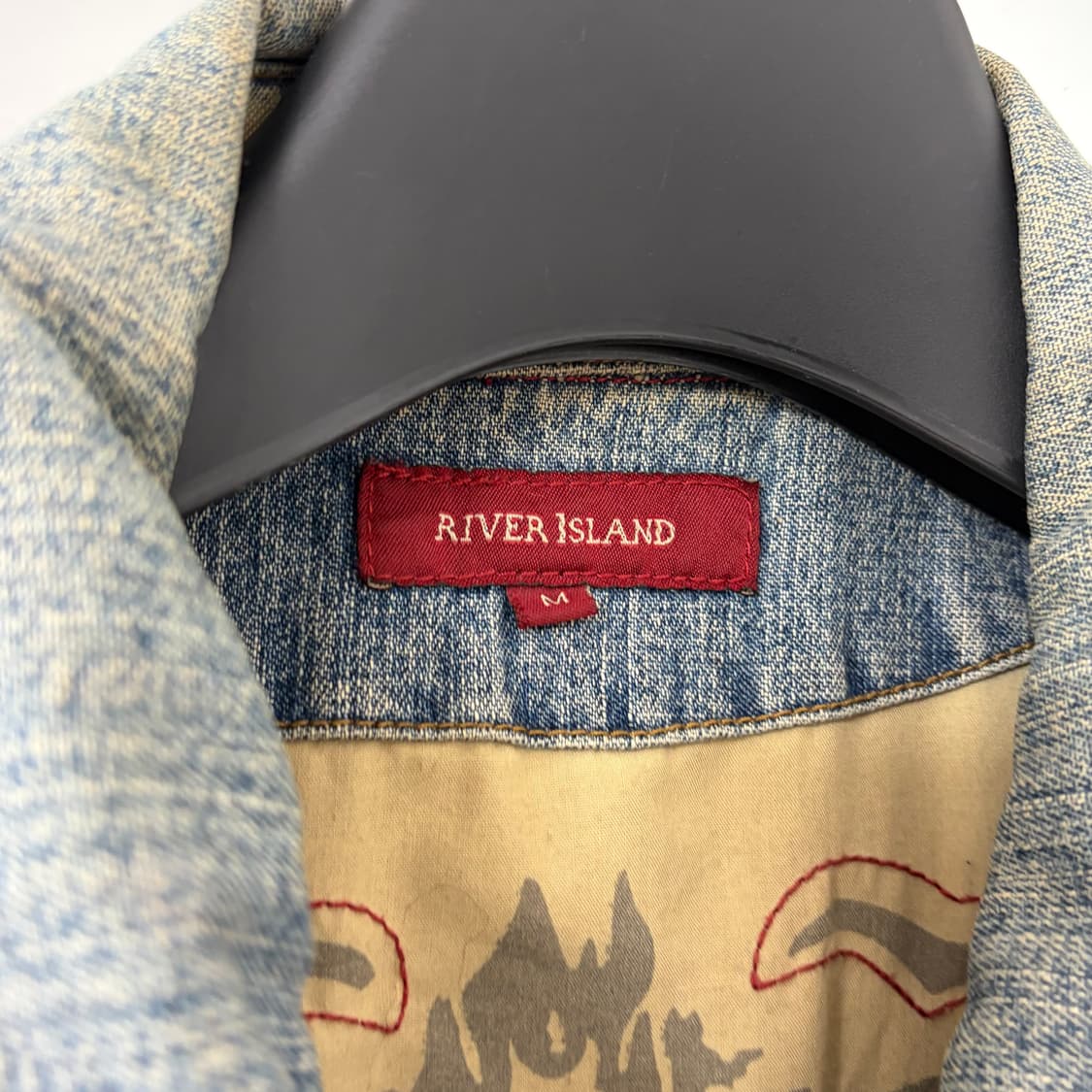 River Island 트리밍 데님 자켓 상품이미지7