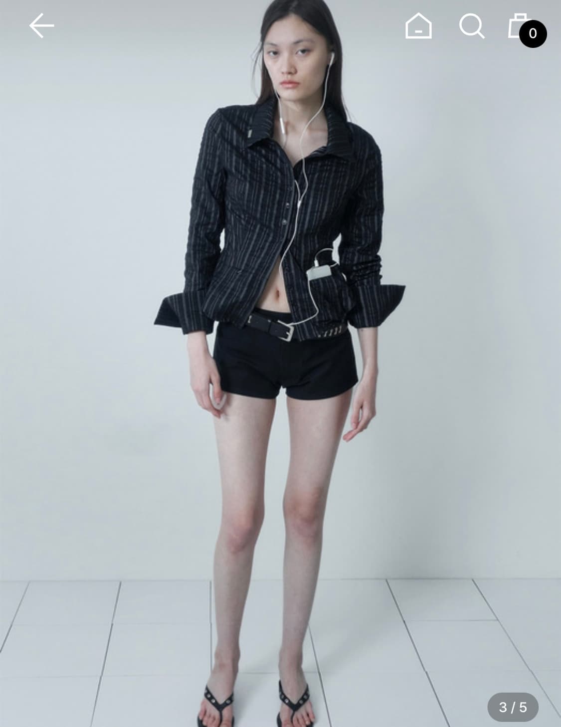 세릭 CRUNCH STRIPE SHIRT / BLACK 상품이미지3