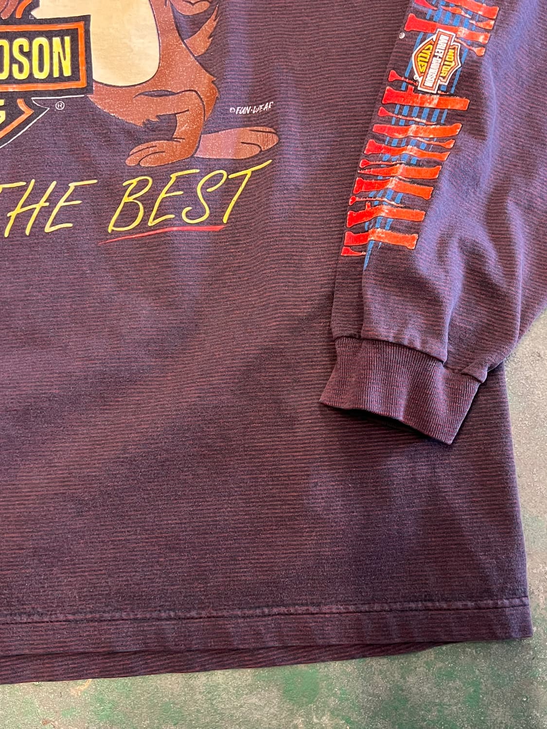 90's [XL] 할리데이비슨 루니툰즈 타즈 그래픽 빈티지 롱슬리브 상품이미지7