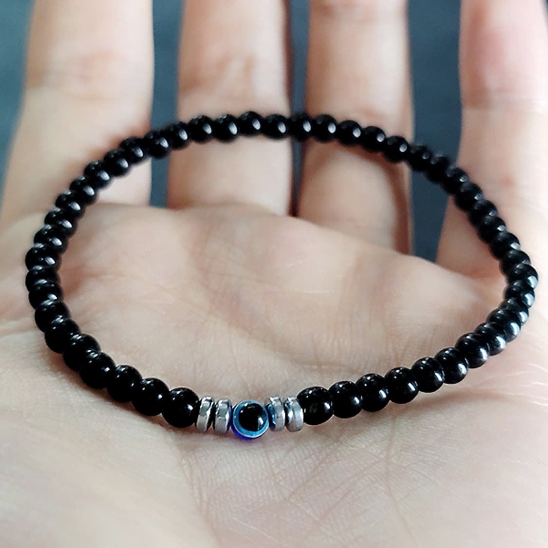 관음의눈 옵시디언 4mm 남자 빈티지 흑요석 원석 팔찌 상품이미지4