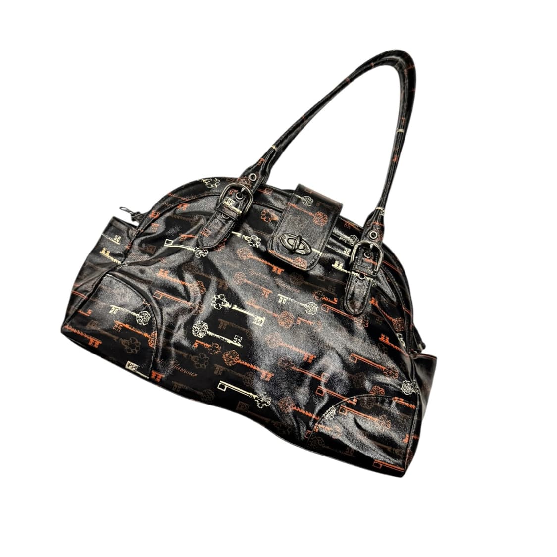 히스테릭글래머 PVC 키패턴 숄더백 블랙 상품이미지1