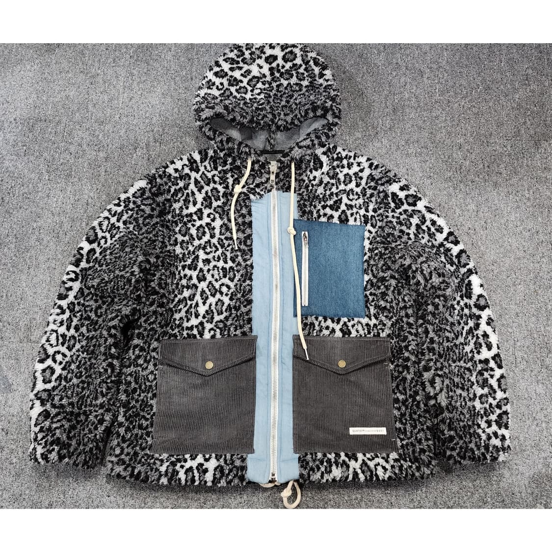 콰이어티스트 헤비 플리스 믹스드 파카 집업 호피 플리스 자켓 L 공용 상품이미지1