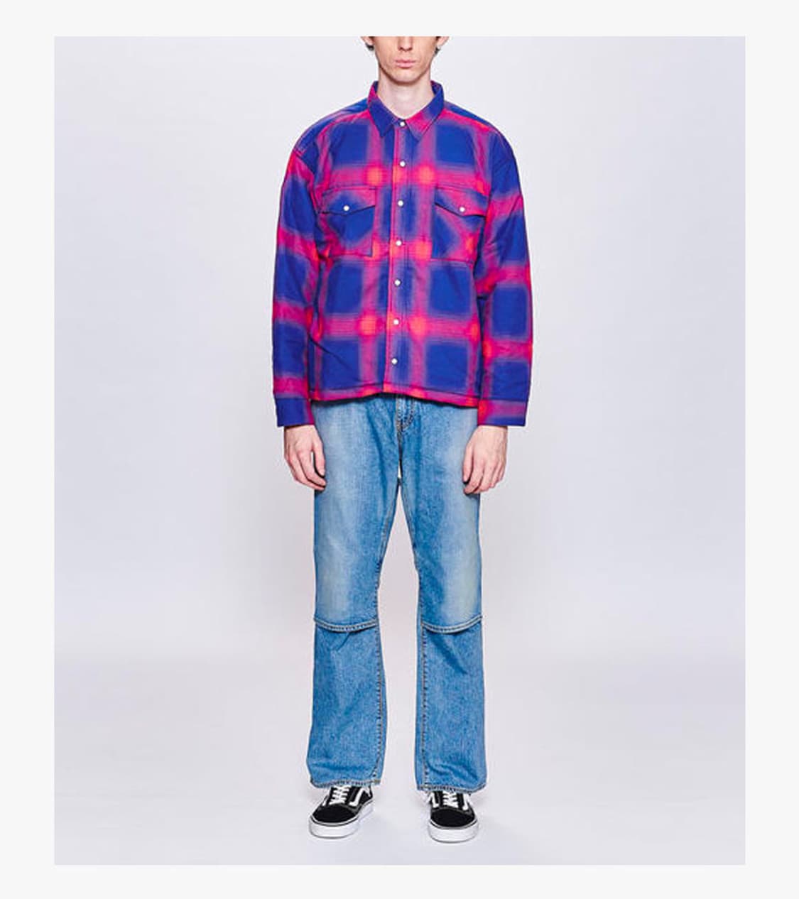 JIEDA - OMBRE CHECK PADDING SHIRT 상품이미지3