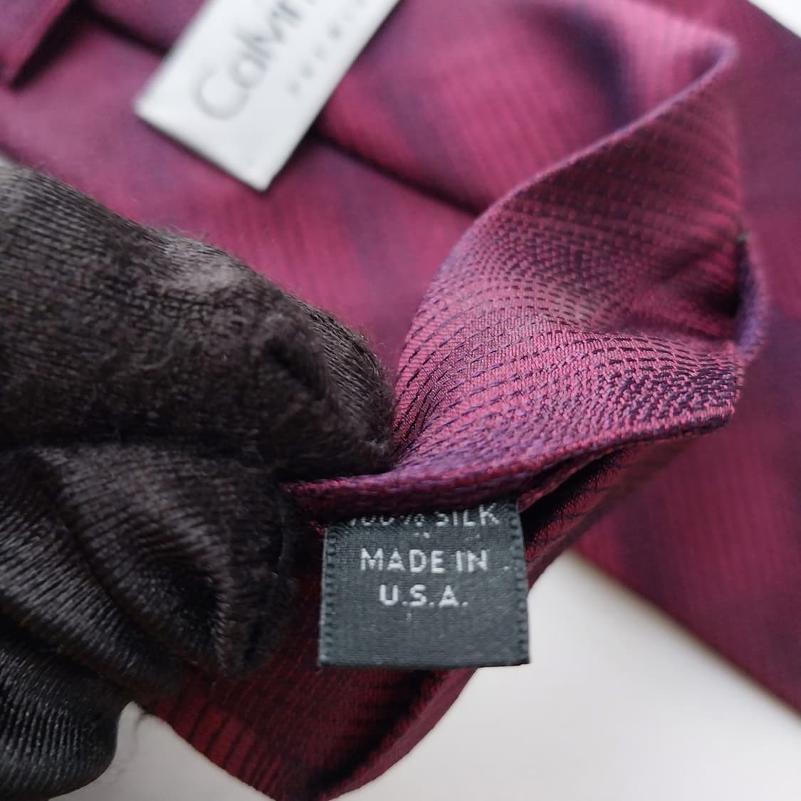 캘빈클라인 실크 와인 패턴 넥타이 8.8cm A+등급 K1678
 상품이미지10