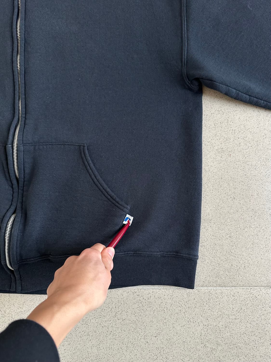 빈티지 러셀 후드집업 블랙 L 상품이미지3