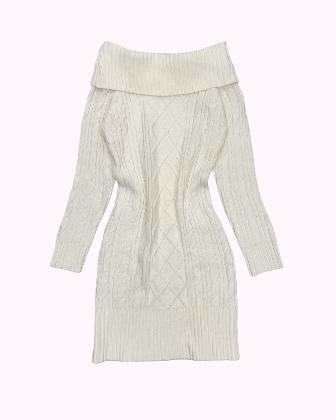 GLACIER ivory cable off-shoulder dress 상품이미지1