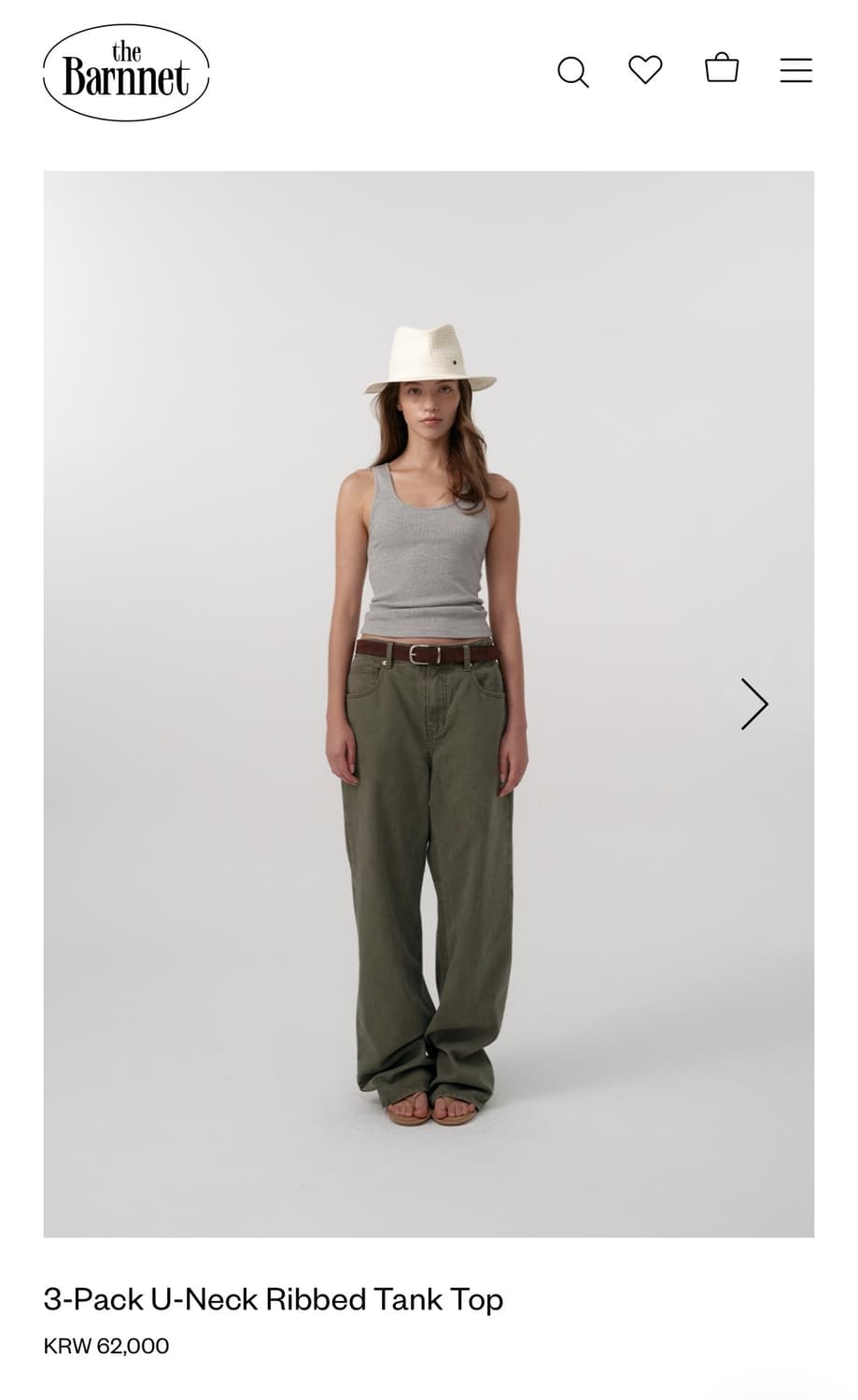 더바넷 3-Pack U-Neck Ribbed Tank Top 상품이미지2