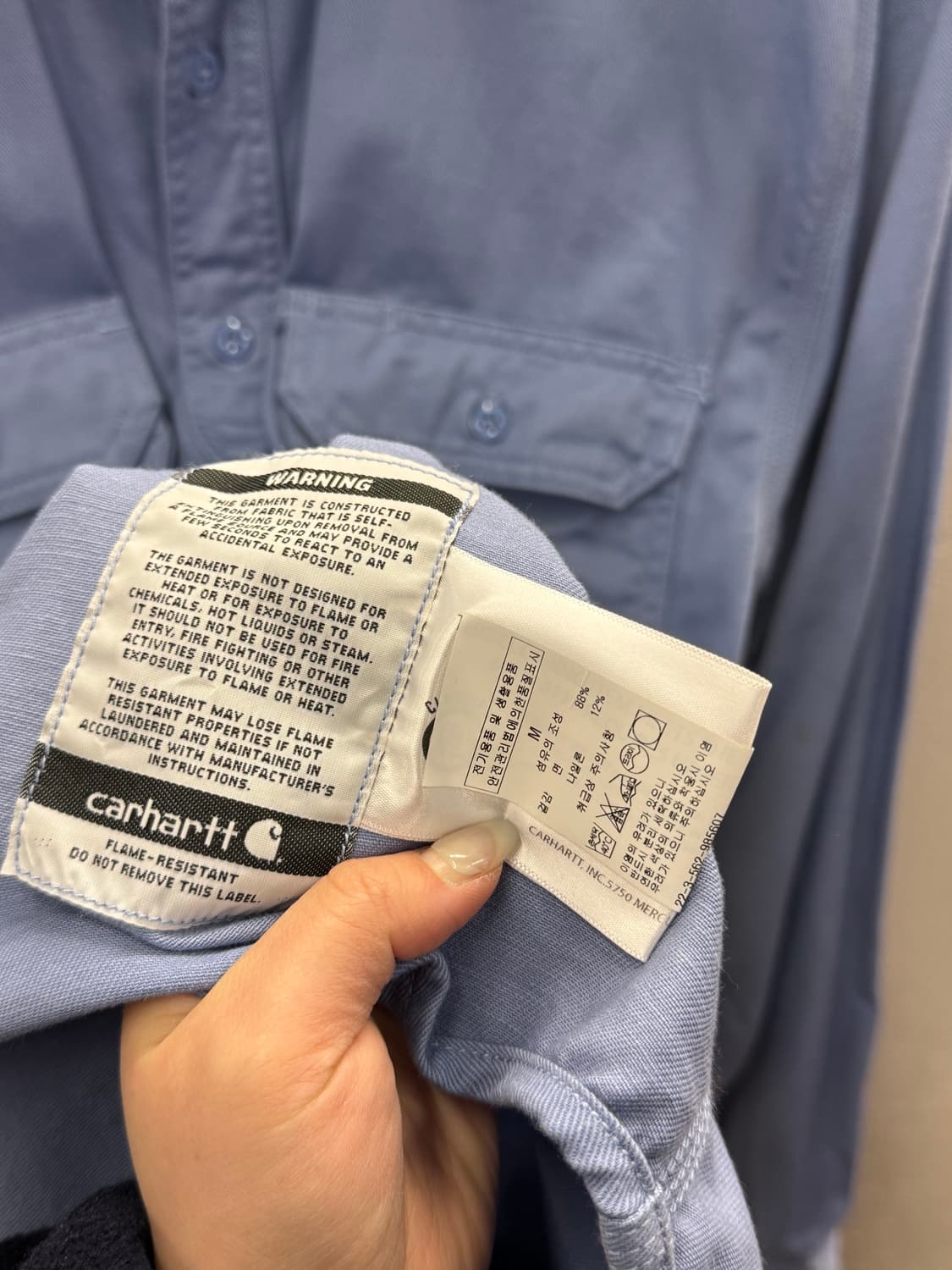 Carhartt 칼하트FR 오리지널 투포켓 워크웨어 셔츠 M 상품이미지5