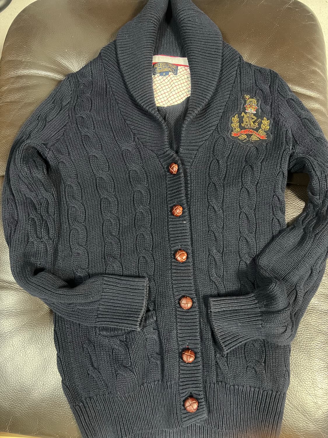 폴로진스 패치 니트가디건  상품이미지1