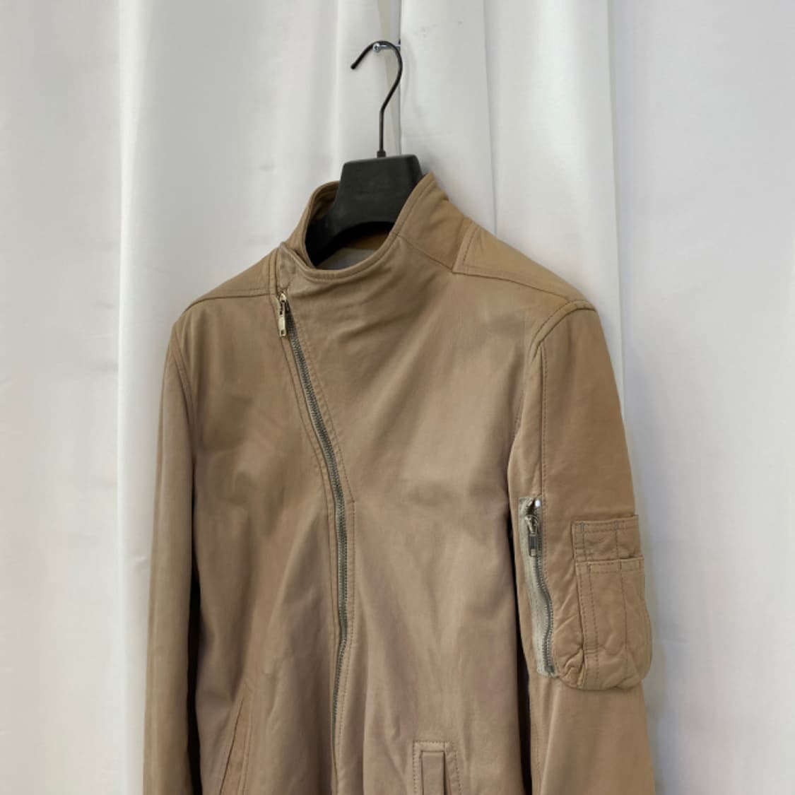 [85] 릭오웬스 베이지 램스킨 레더 자켓 XS 상품이미지3