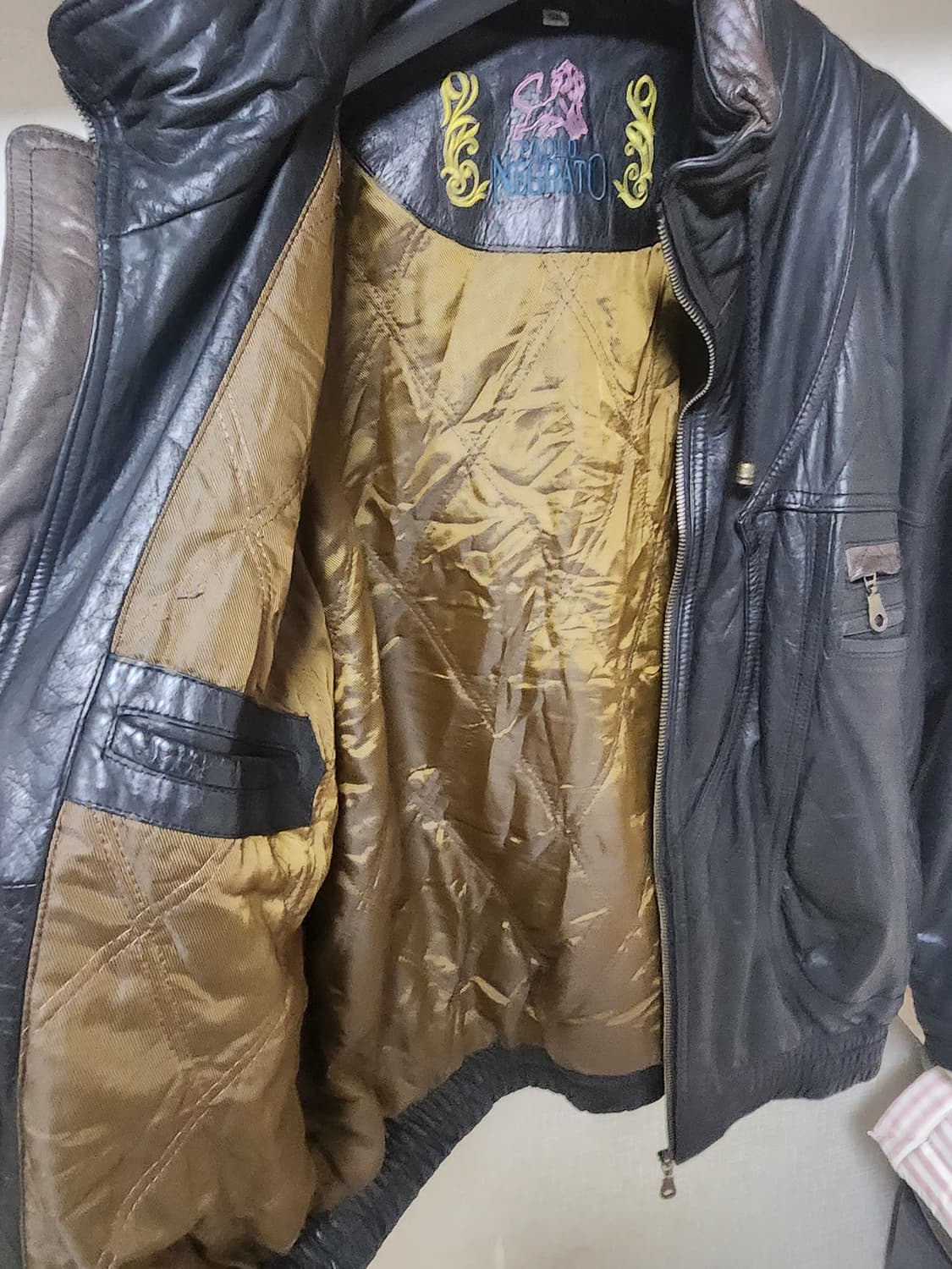 파올로 네그라토 레더 봄버재킷 상품이미지3