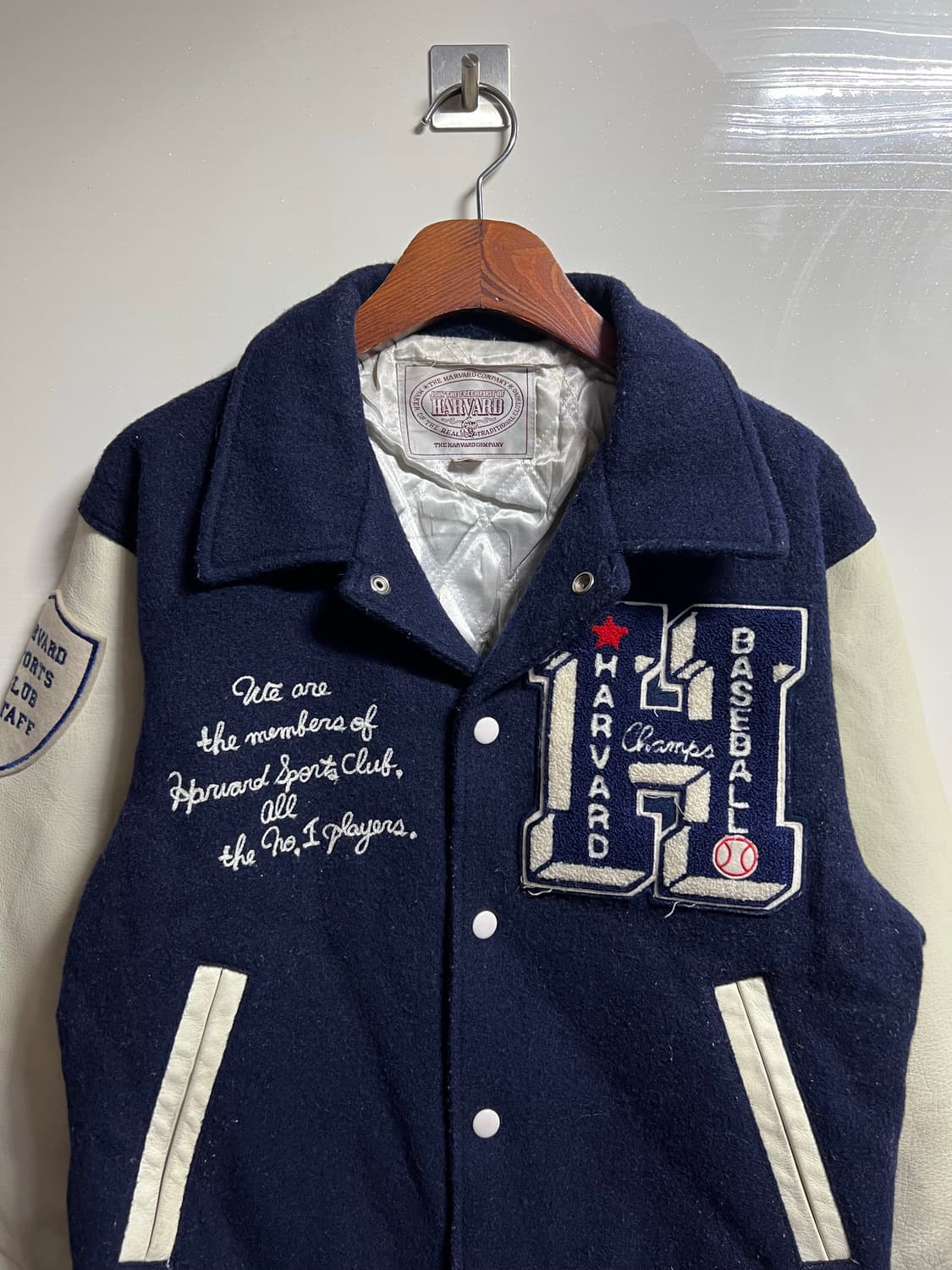 하버드 레더 바시티 자켓 상품이미지2