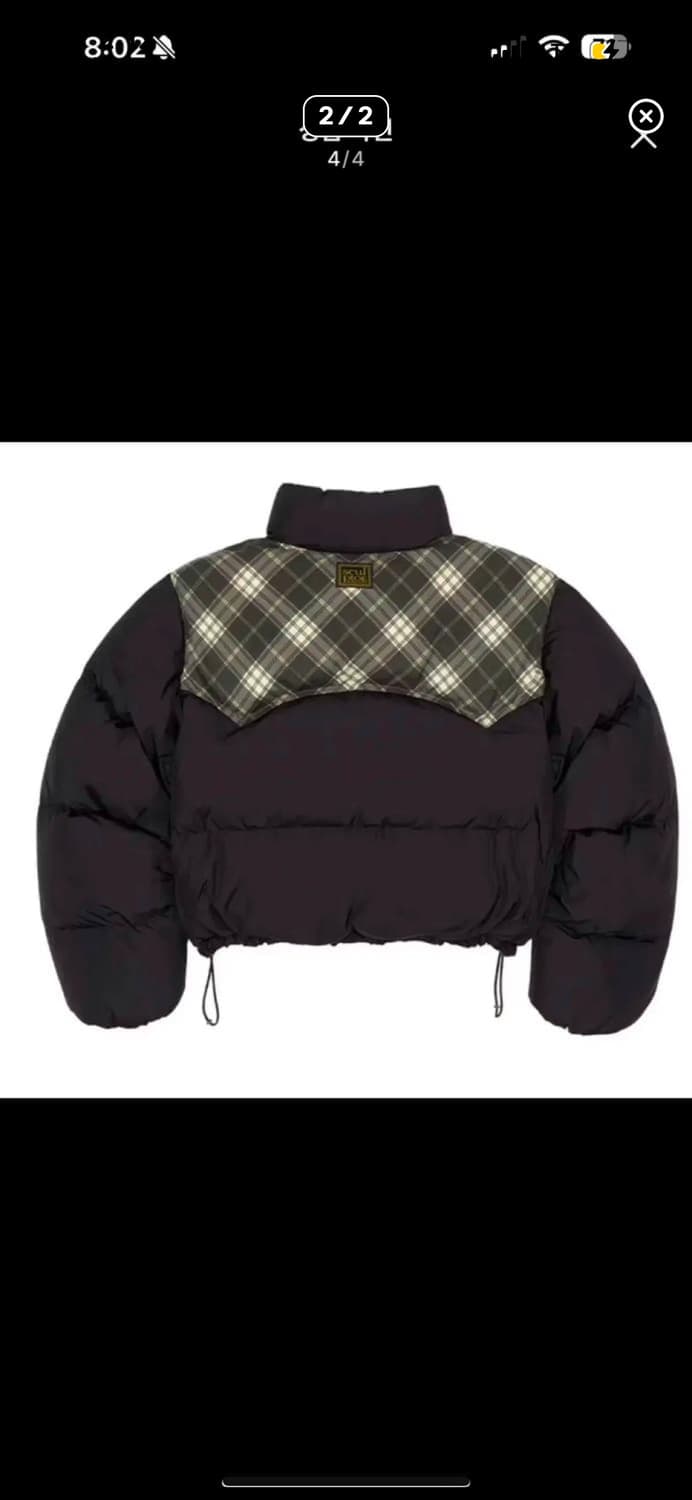 스컬프터 체크 크롭 숏패딩 상품이미지2