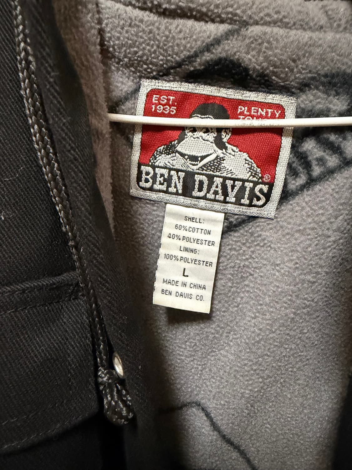 벤 데이비스 블랙 후드 워크자켓 L 상품이미지2