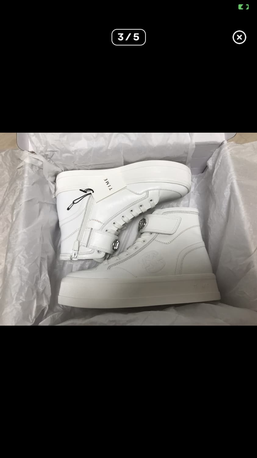 새상품 TIME 타임 한섬 디올 스타일 가죽 하이탑 스니커즈 240 사이 상품이미지4