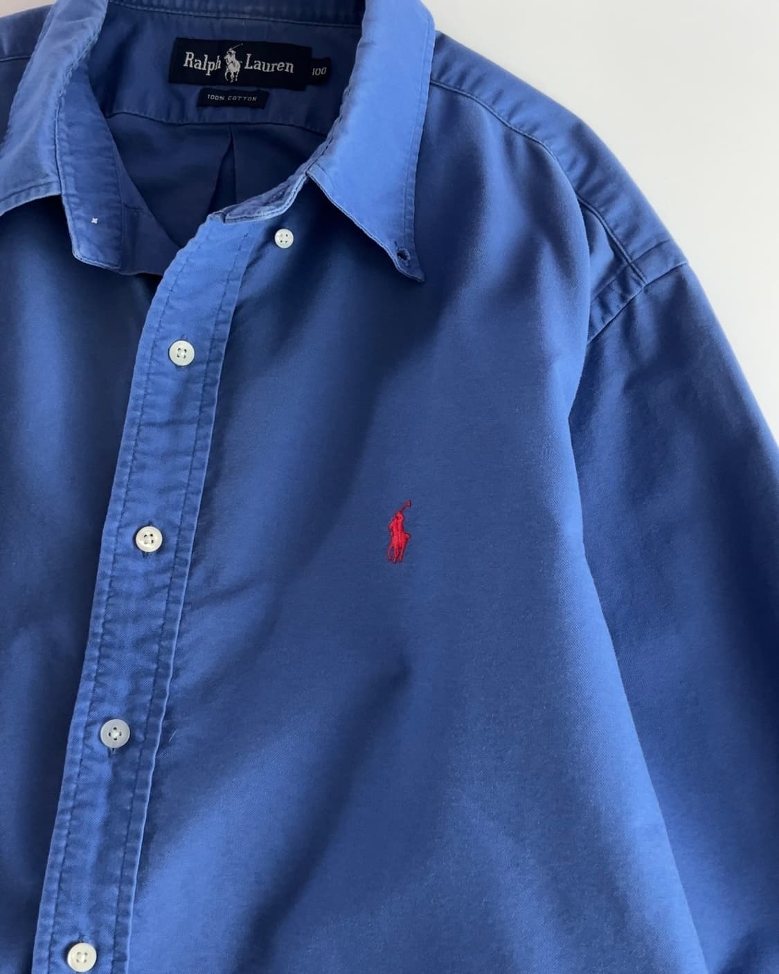 폴로 랄프로렌 블루 옥스포드 셔츠 100 상품이미지4