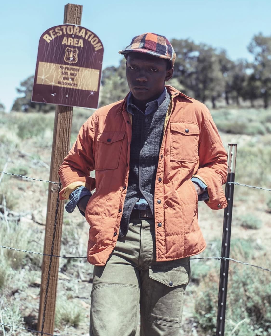 더블알엘 RRL 오렌지 퀼팅 셔츠자켓 상품이미지1