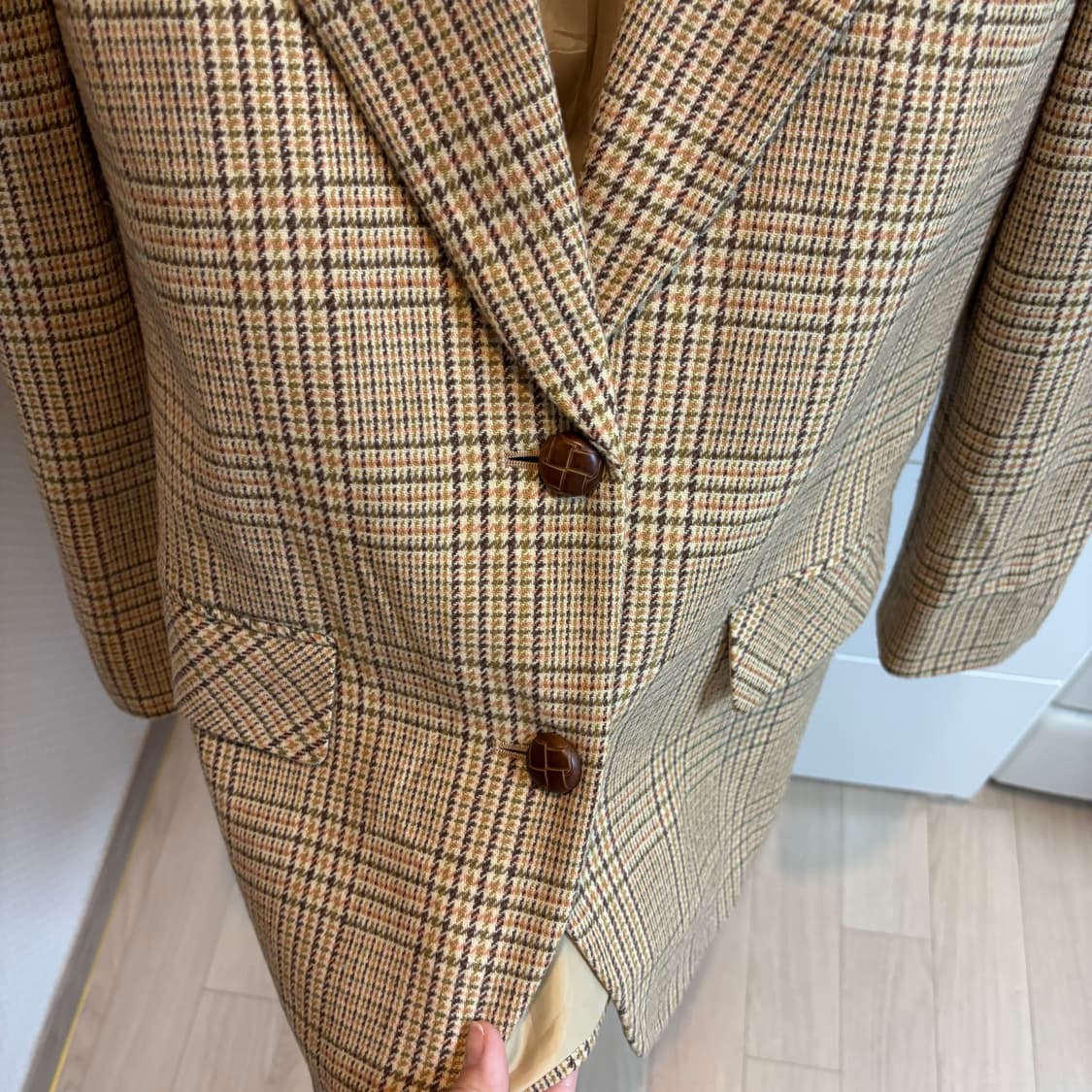 (일본제) 빈티지한 울혼방 체크 자켓 상품이미지4