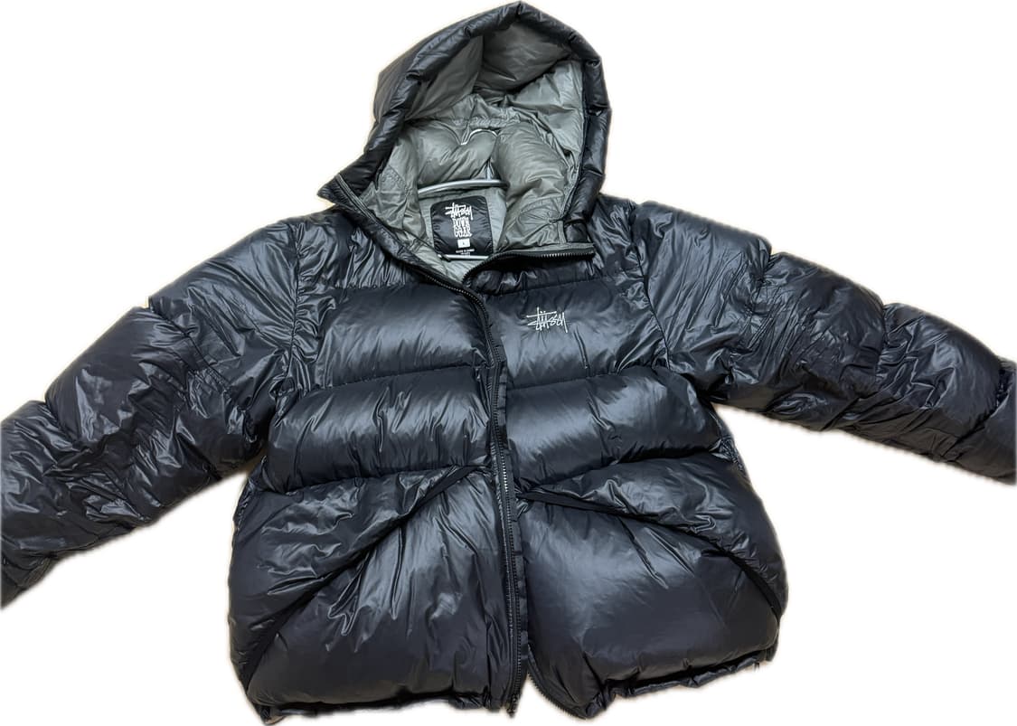 (L) 스투시 다운 파카 마이크로 립스탑 패딩 팬텀 블랙 상품이미지2