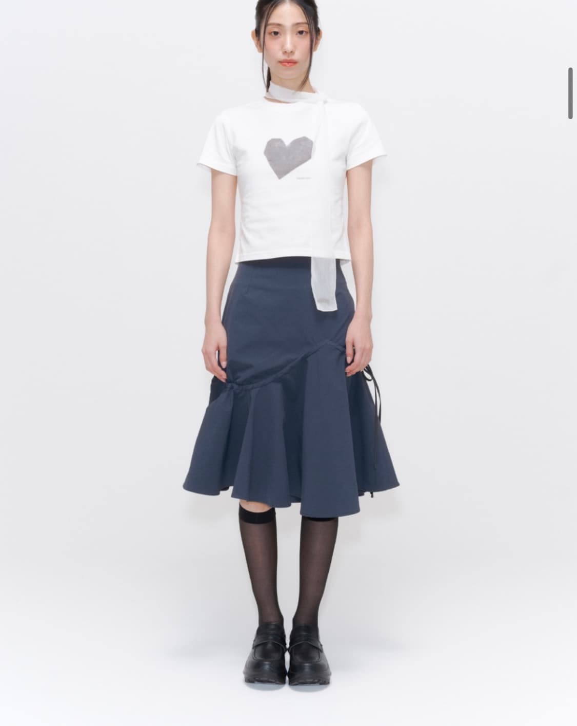 미세키서울 Shirring ruffle midi skirt CHARCOA 상품이미지1