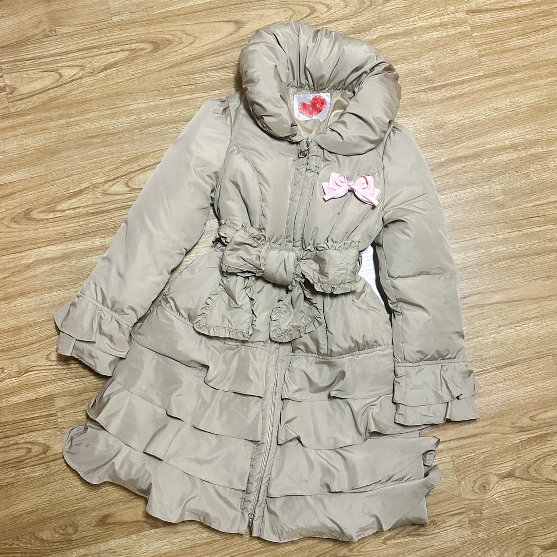 빈티지 레이스 리본 패딩 히메갸루 로걀 라떼 짜잔씨 투웨이 히메카지 고딕 상품이미지1