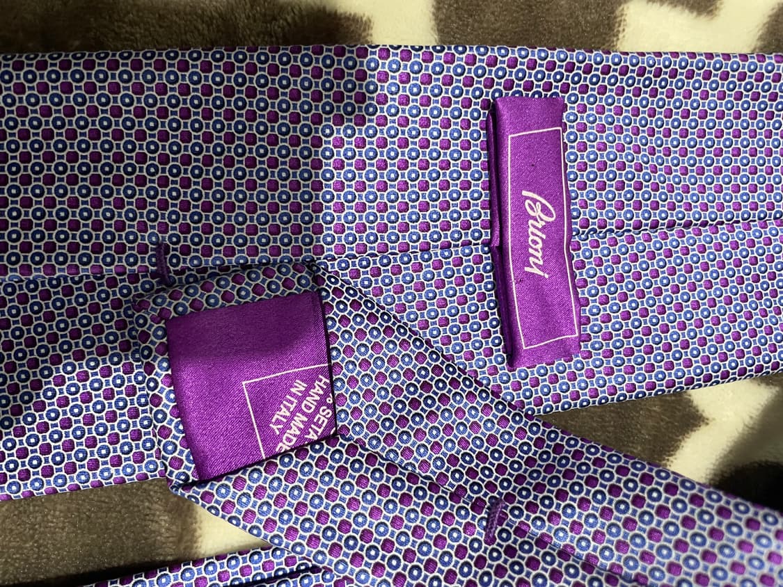 Brioni 브리오니 보라색 패턴 넥타이 정품 상품이미지2