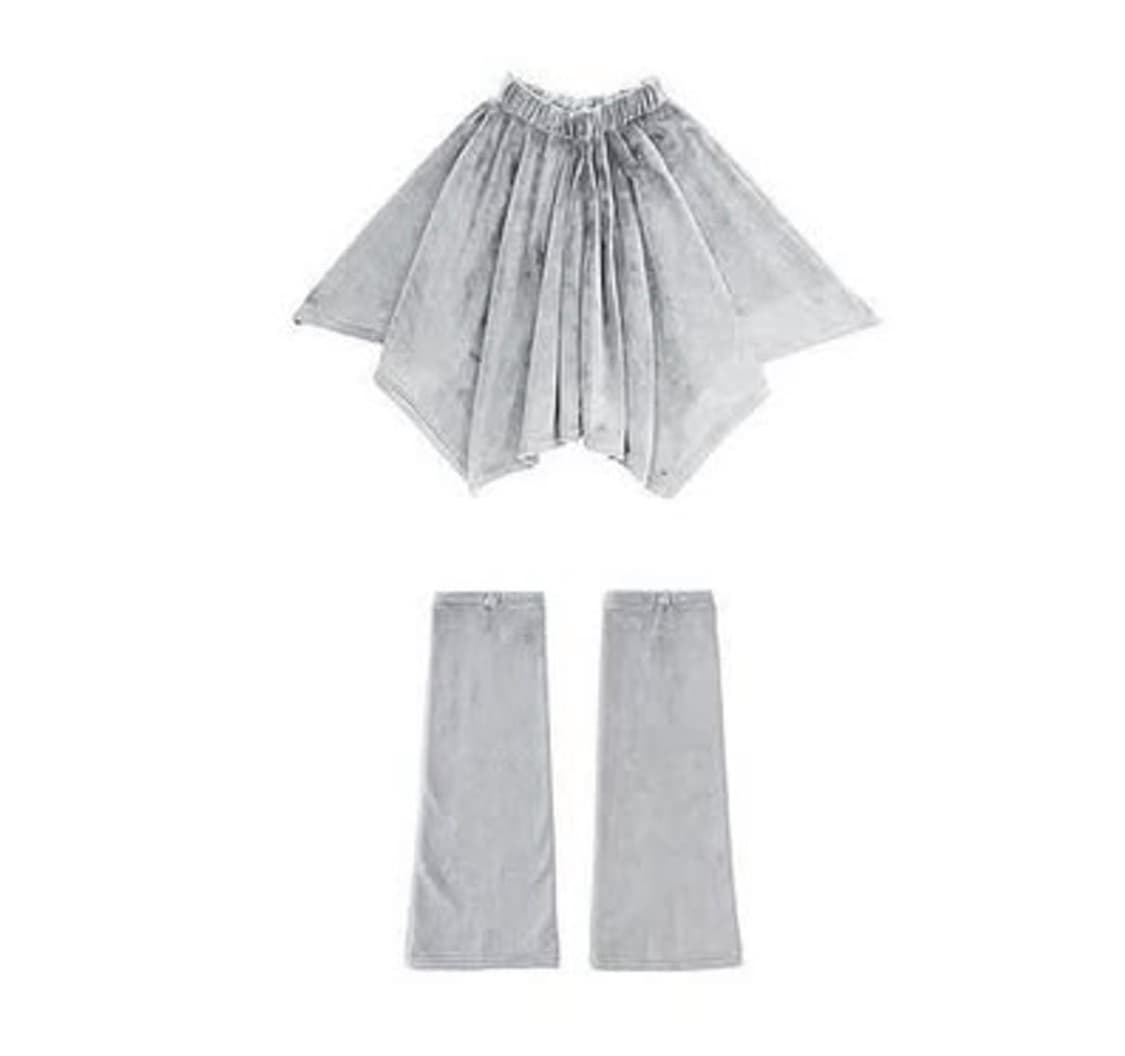 지초이 컴포트 23-007 플리스 플레어 스커트+레그워머 세트 그레이 상품이미지4