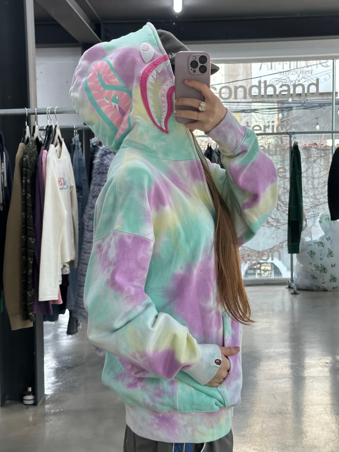 베이프 샤크 타이다이 풀 후드집업 상품이미지1