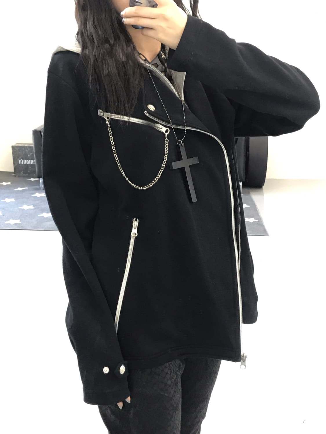 Jpn Y2k Rock chic Zip Up Hoodies 상품이미지3